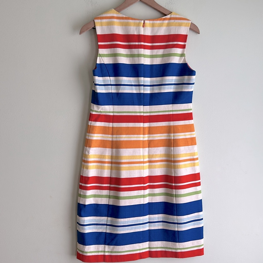 Anthropologie Tabitha Striped Embroidered Sleeveless Sheath Dress - Picture 4 of 5